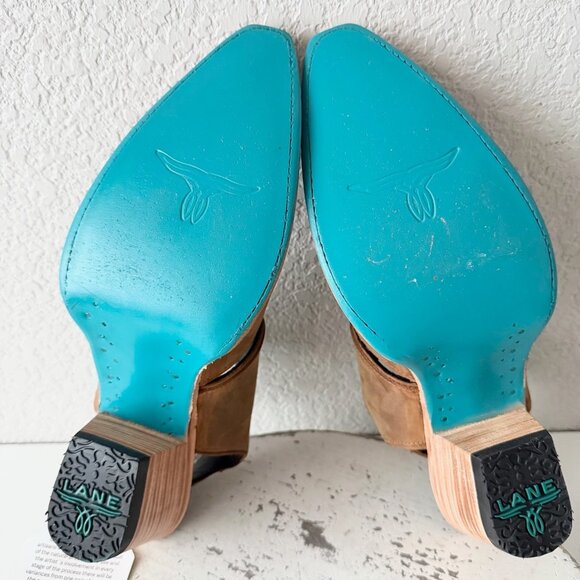 Lane PLAIN JANE Brown Slingback Mule Womens Cowboy Boots 11 Western Cowgirl - Picture 9 of 11